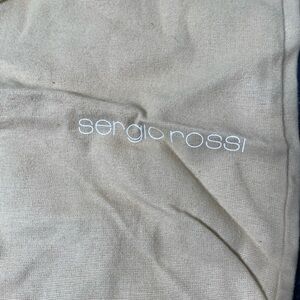 Sergio Rossi Beige Dust Bag with White Logo 13”x10”